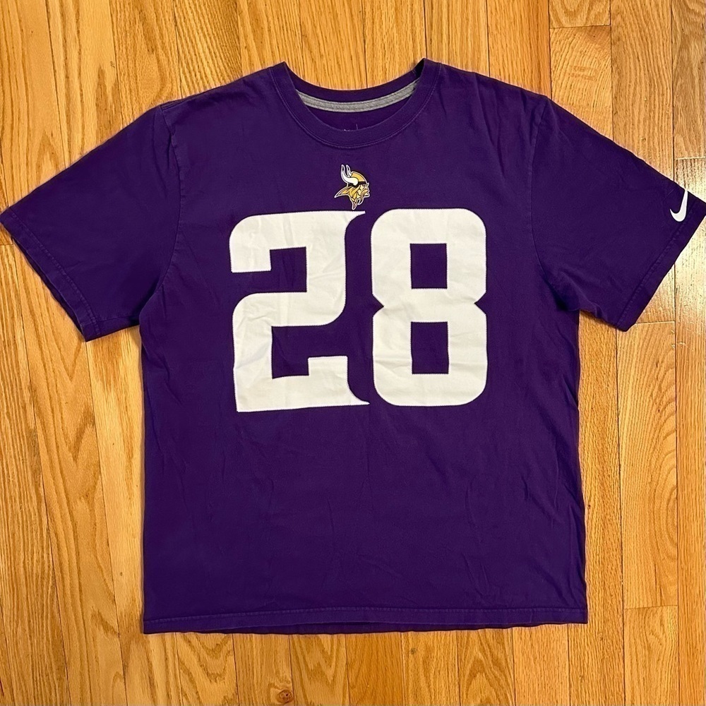 Nike MINNESOTA VIKINGS #28 ADRIAN PETERSON NFL FOOTBALL T-Shirt XL